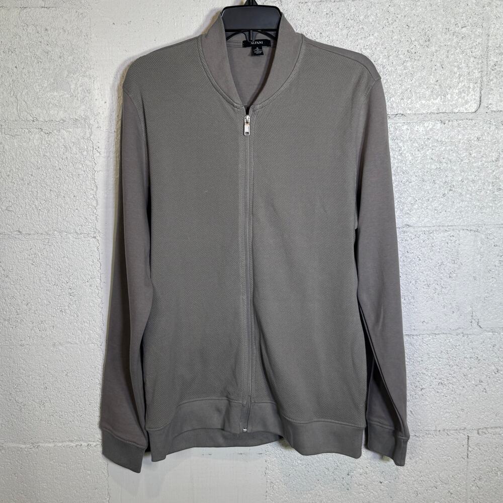 Alfani Men's Pique Knit Bomber Jacket, storm gray medium  $50